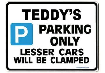 TEDDY'S Personalised Gift |Unique Present for Him | Parking Sign - Size Large - Metal faced
