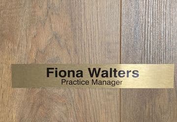 The Robert Street Practice-  14 custom nameplates  InsertName Plate Size 250mm x 37mm x 0.5 Gold