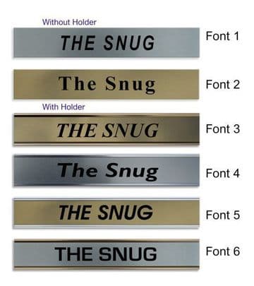 The Snug Door Nameplate | slide in or fixed room sign