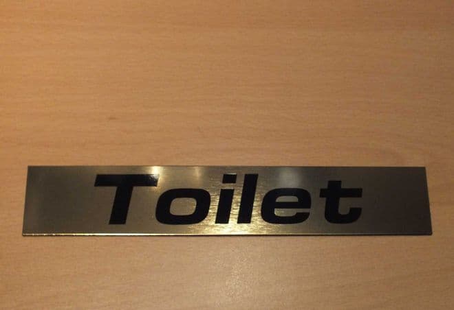 Toitet Door Sign | Brass Effect