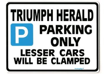 TRIUMPH HERALD Large Metal ParkingSign For Gift-Present