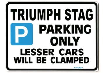 TRIUMPH STAG Large Metal ParkingSign -Gift Joke Present