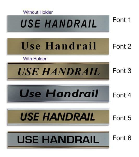 Use Handrail Door Nameplate | slide in or fixed room sign