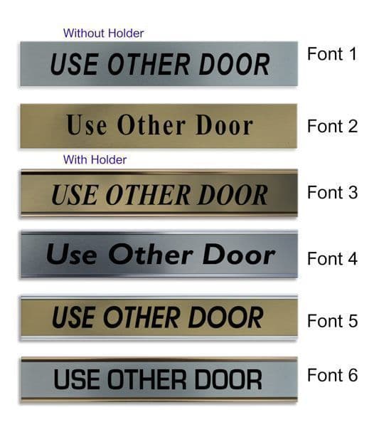 Use Other Door Door Nameplate | slide in or fixed room sign