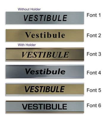 Vestibule Door Nameplate | slide in or fixed room sign