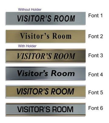 Visitor's Room Door Nameplate | slide in or fixed room sign