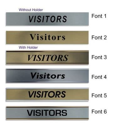 Visitors Door Nameplate | slide in or fixed room sign