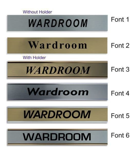Wardroom Door Nameplate | slide in or fixed room sign