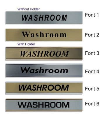 Washroom Door Nameplate | slide in or fixed room sign