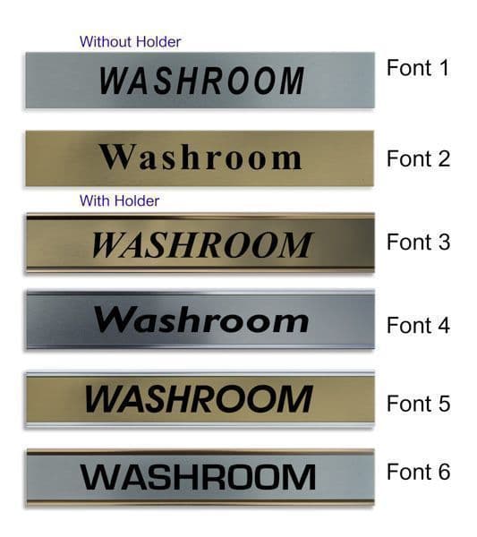 Washroom Door Nameplate | slide in or fixed room sign