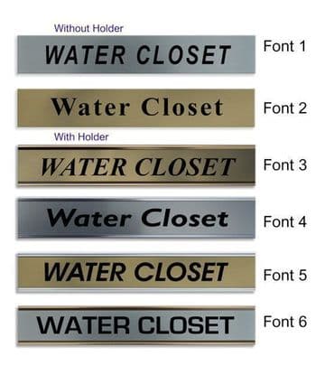 Water Closet Door Nameplate | slide in or fixed room sign