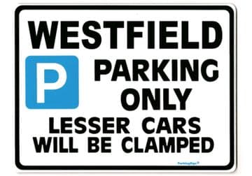 Westfield Large Metal ParkingSign-for Seven 7 se Gift