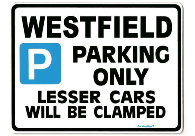 Westfield Large Metal ParkingSign-for Seven 7 se Gift