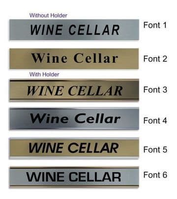 Wine Cellar Door Nameplate | slide in or fixed room sign