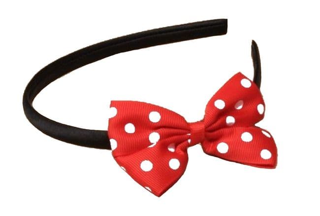 1 Red Polka Dot Narrow Headband