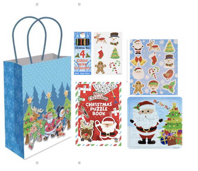 Christmas Party Bag Pre Filled Gift Bag - includes 5 items