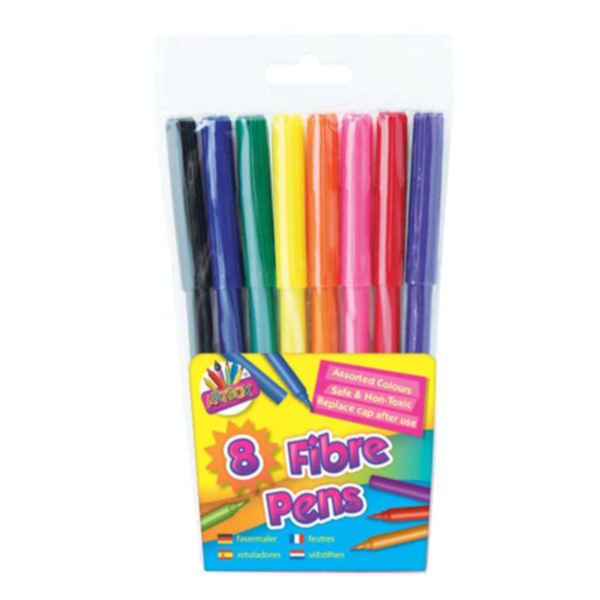 Fibre Pen Party Bag Toys (8 in a Pack) Fibre Pens