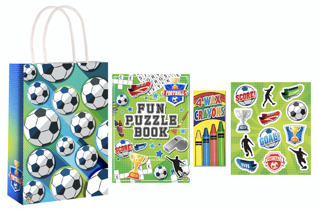 Football Party Bag Pre-filled Gift Bag - Includes 3 Items