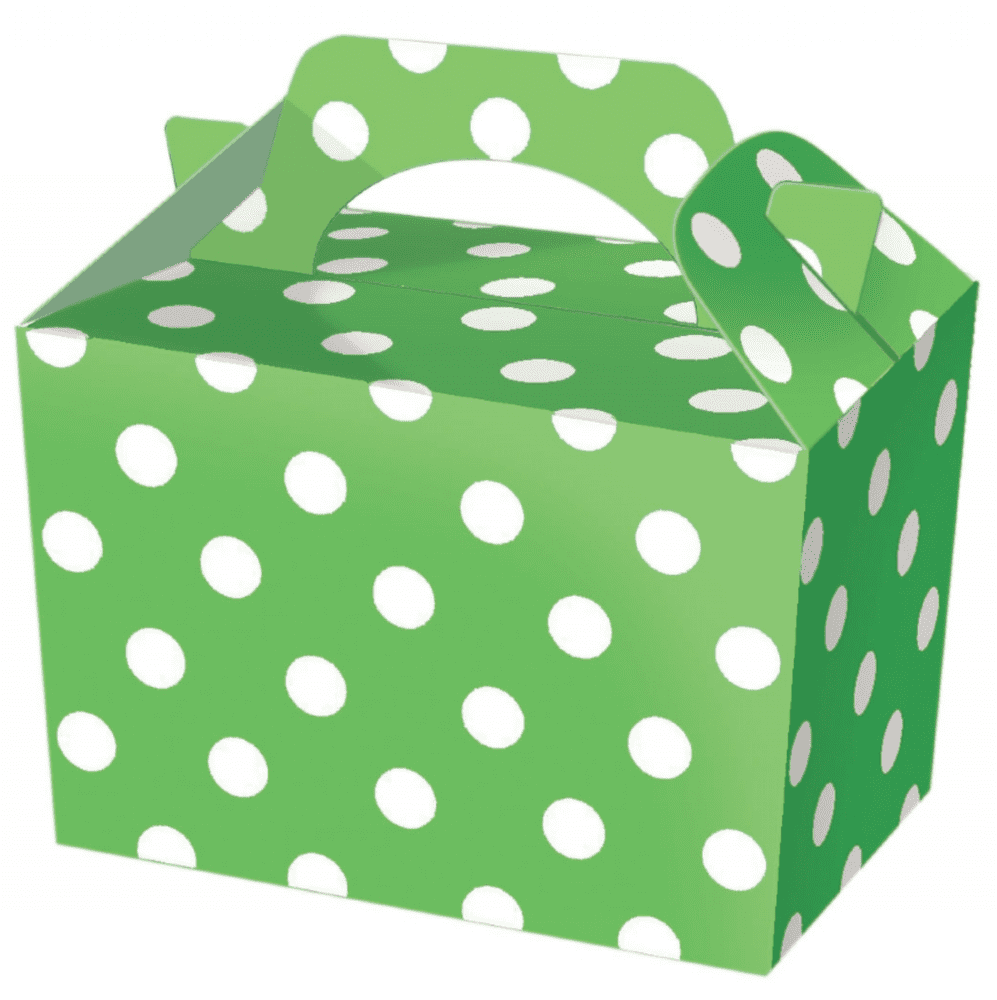 Green Polka Dot Party Food Box