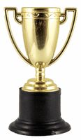 Mini Trophy 10cms  Gold / Silver Party Bag Toys, Prizes Trophies