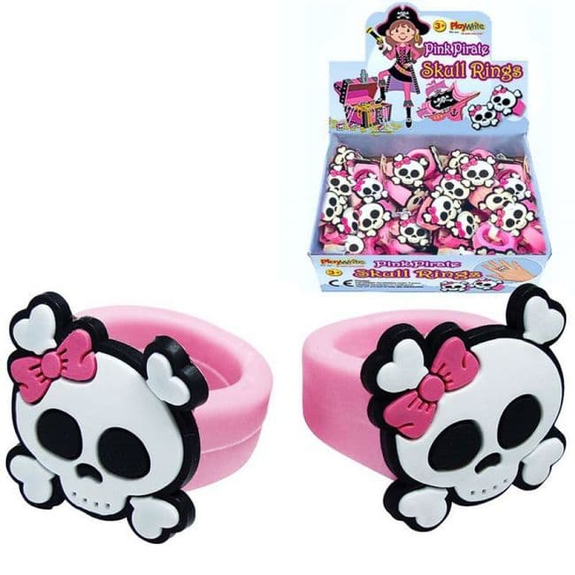 Pink Pirate Skull Ring Party Bag Toys Fillers