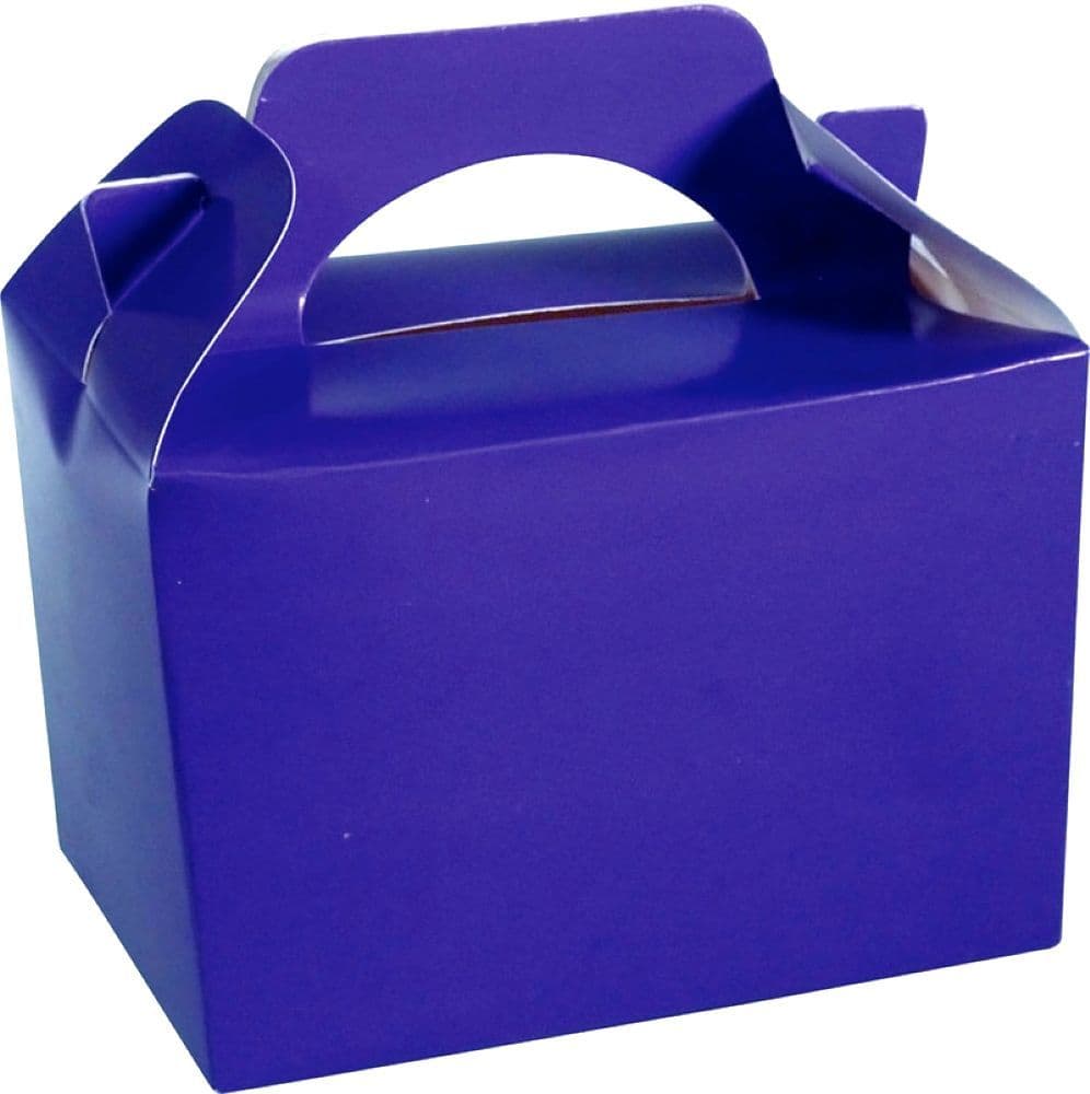 Purple Party Boxes Food Lunch Cardboard Party Bag Toys