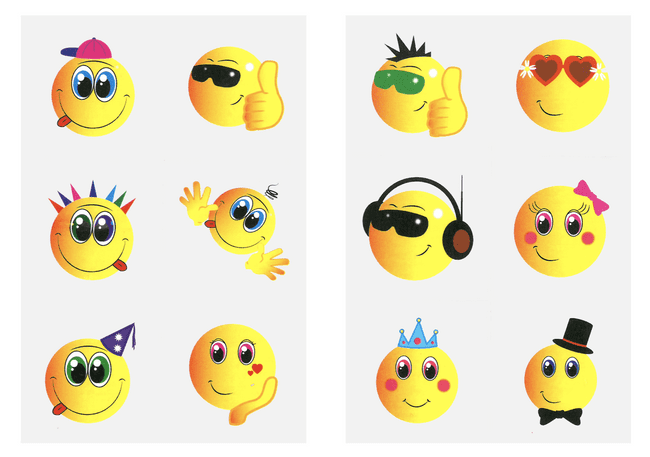 Smiley Tattoo Sheet