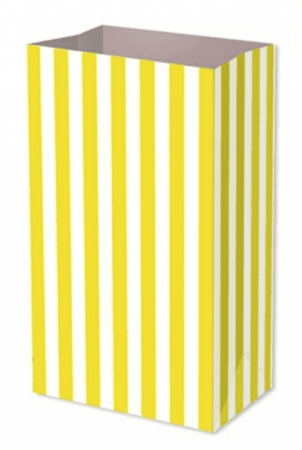 Yellow Candy Stripe Food Party Bag