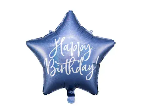 18" Blue star happy birthday