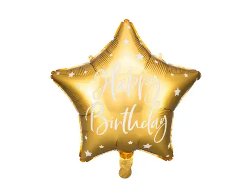 18" Happy Birthday Gold Star Shape Foil
