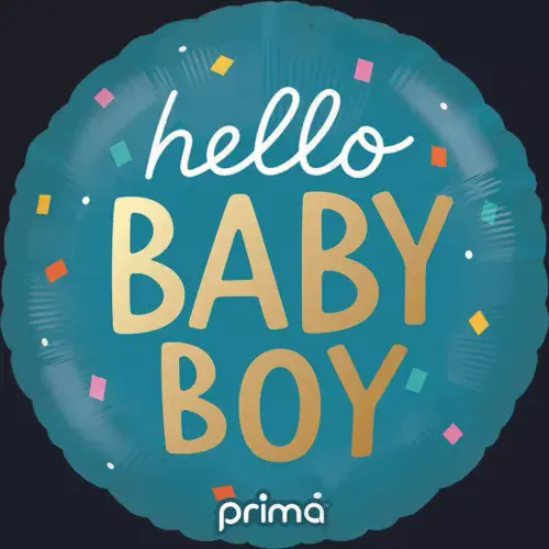 18 inch Hello Baby Boy Confetti Foil