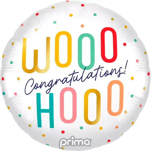 18 inch Woo Hoo Congrats Foil