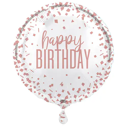 18" Rose gold confetti Happy Birthday Foil