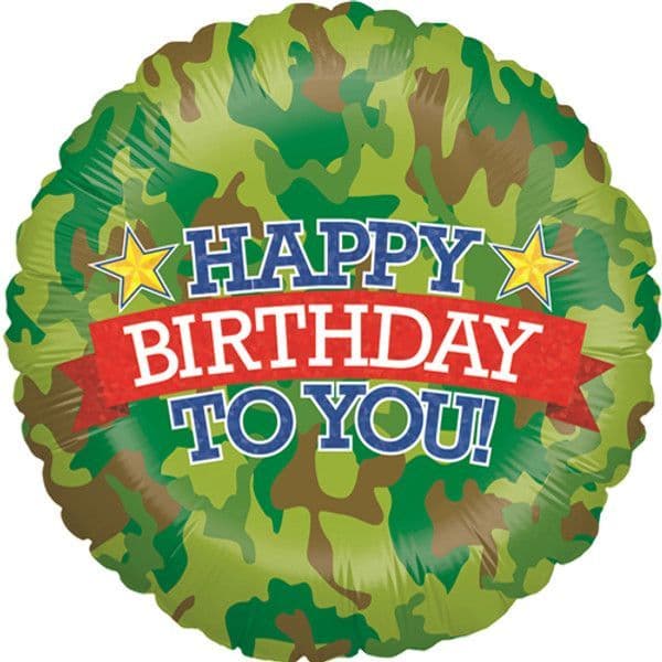 18inch Birthday Camouflage foil balloon