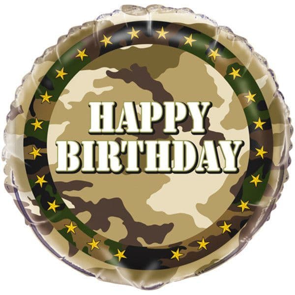 18inch Birthday Camouflage round  foil balloon