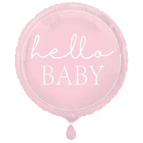 18inch Pink Hello Baby round foil