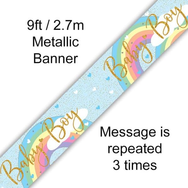 Baby Boy Blue Rainbow Banner 9ft