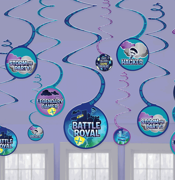 Battle Royal Hanging Swirl Decorations 12pck