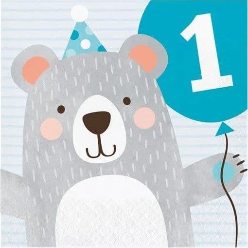 Birthday Bear Paper Napkins 16pck