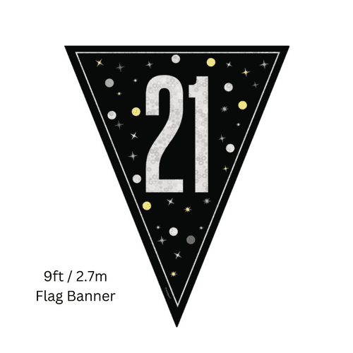 Black Glitz 21st Birthday Bunting