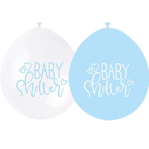 Blue and White Baby Shower Latex Balloons 10pck Air Fill Only