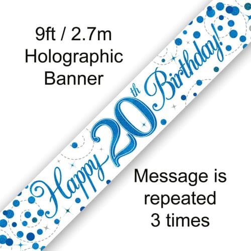 Blue and White Sparkling Fizz 20th Banner