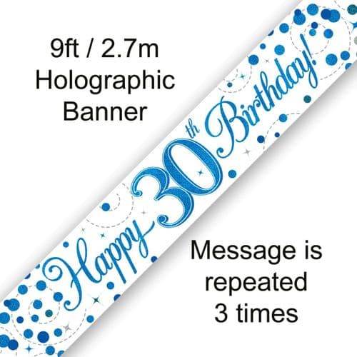 Blue and White Sparkling Fizz 30th Banner
