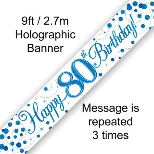 Blue and White Sparkling Fizz 80th Banner