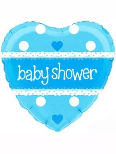 Blue Heart Shaped Baby Shower 18inch