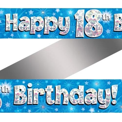 Blue Stars 18th Birthday Foil Banner 9ft