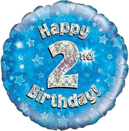 Blue Stars 2nd Birthday 18" Foil