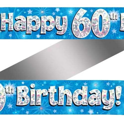 Blue Stars 60th Birthday Foil Banner 9ft