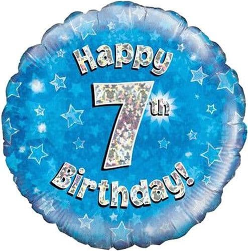 Blue Stars 7th Birthday 18" Foil