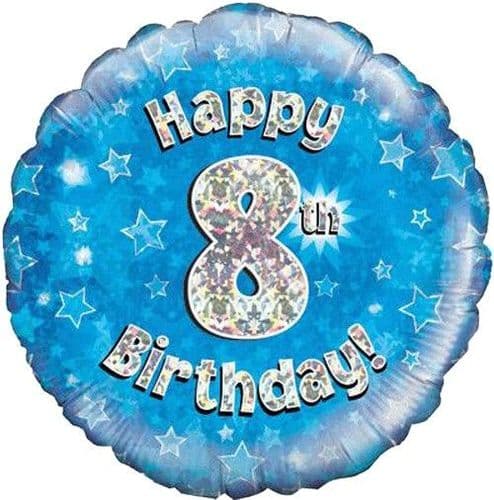 Blue Stars 8th Birthday 18" Foil